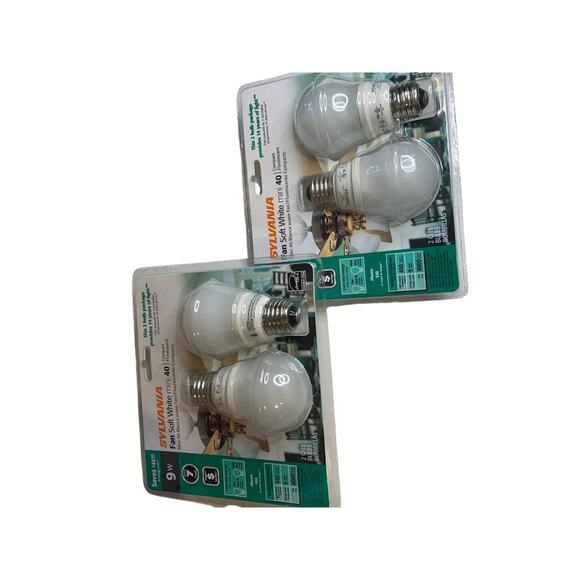 Lot of 4 Sylvania Compact Fluorescent Light Bulb Fan Soft White Mini 9W New - Picture 2 of 5